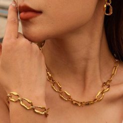 Eternal Radiance: 18K Gold-Plated Set | Stainless Steel Jewelry Set