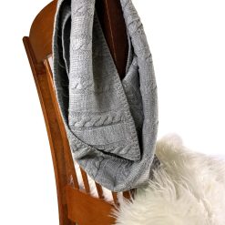 Cable-Knit Infinity Scarf - Grey Scarves