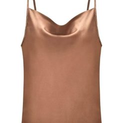 Silky Solid Cowl-Neck Blouse