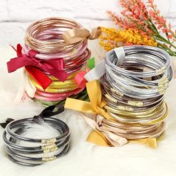 Jelly Glitter Bangle Bracelet Set | Perfect Gameday Colors